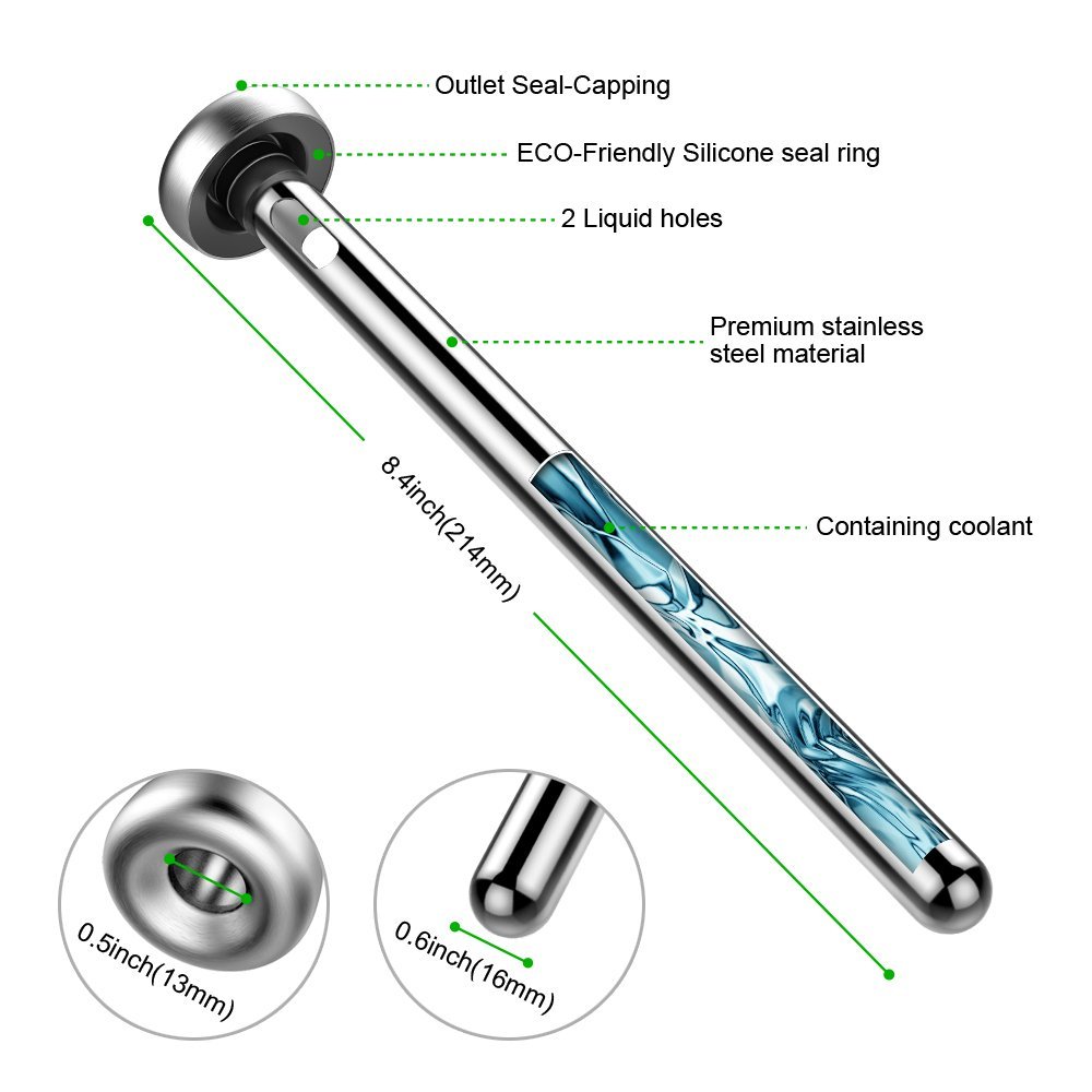 Kollea Stainless Steel Beer Chiller Stick Beverage Cooler Cooling Sticks